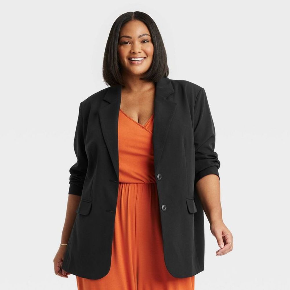 Women's Blazer Coat - Ava & Viv Black XXL